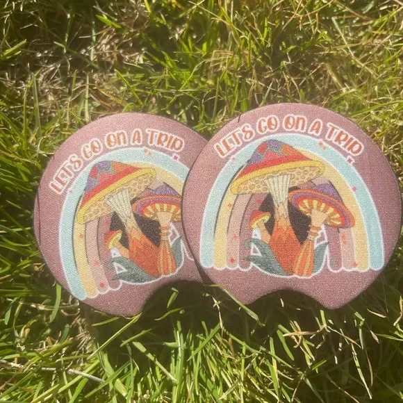 Let’s Go On A Trip Pink Rainbow Car Coaster Set | Car Accessories - Picture 5 of 10